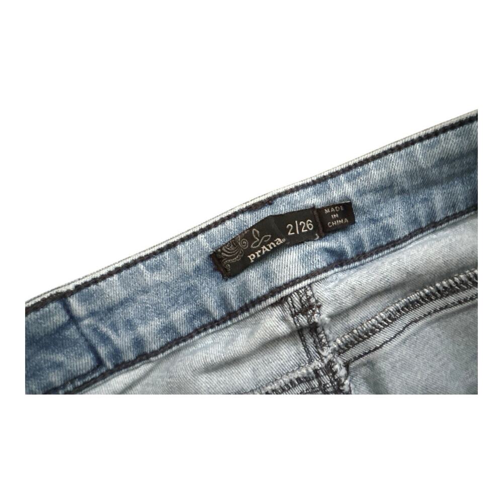 prAna Jeans Womens Size 2 Blue Straight Mid Rise Distressed Organic Button Fly - Picture 8 of 8